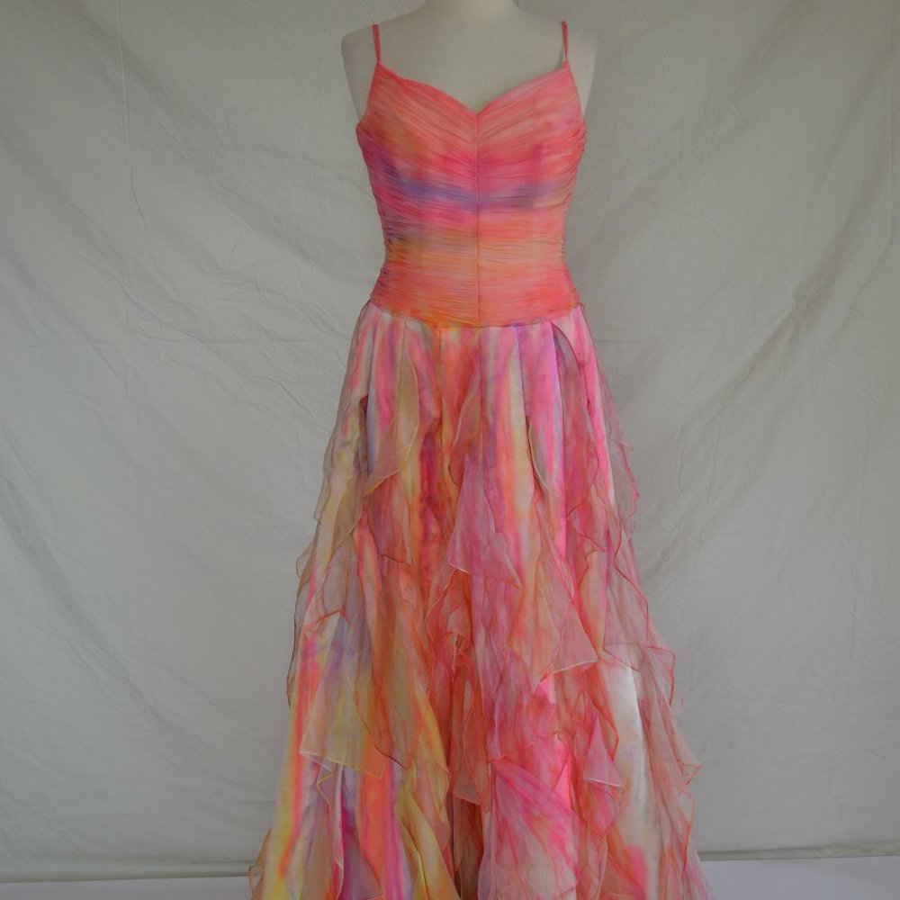 New Bohemian Prom Wedding Dress formal Gala Gown Pink yellow orange purple 6 8 M - Picture 7 of 16